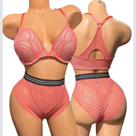 Victorias Secret set Very Sexy Push Up Padded lace bra & High Waist Cheeky panty - Picture 2 of 6